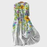 Buntes Aquarellblumen-Kleid