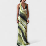 Klassisches Tie-Dye-Maxikleid in Grün