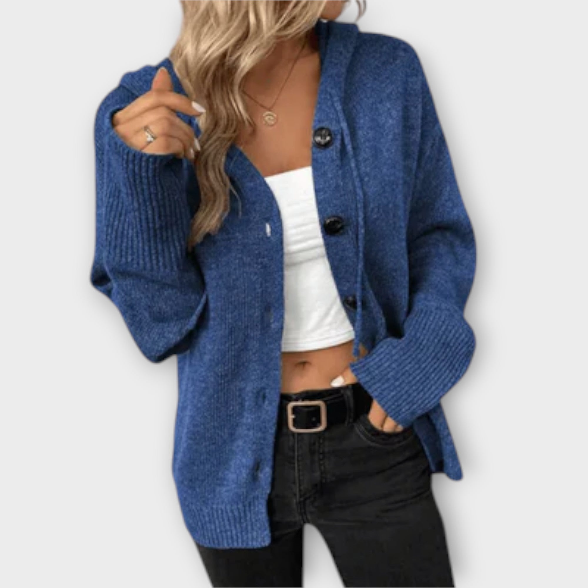 Brittan - Beiger Cardigan mit Knopfleiste