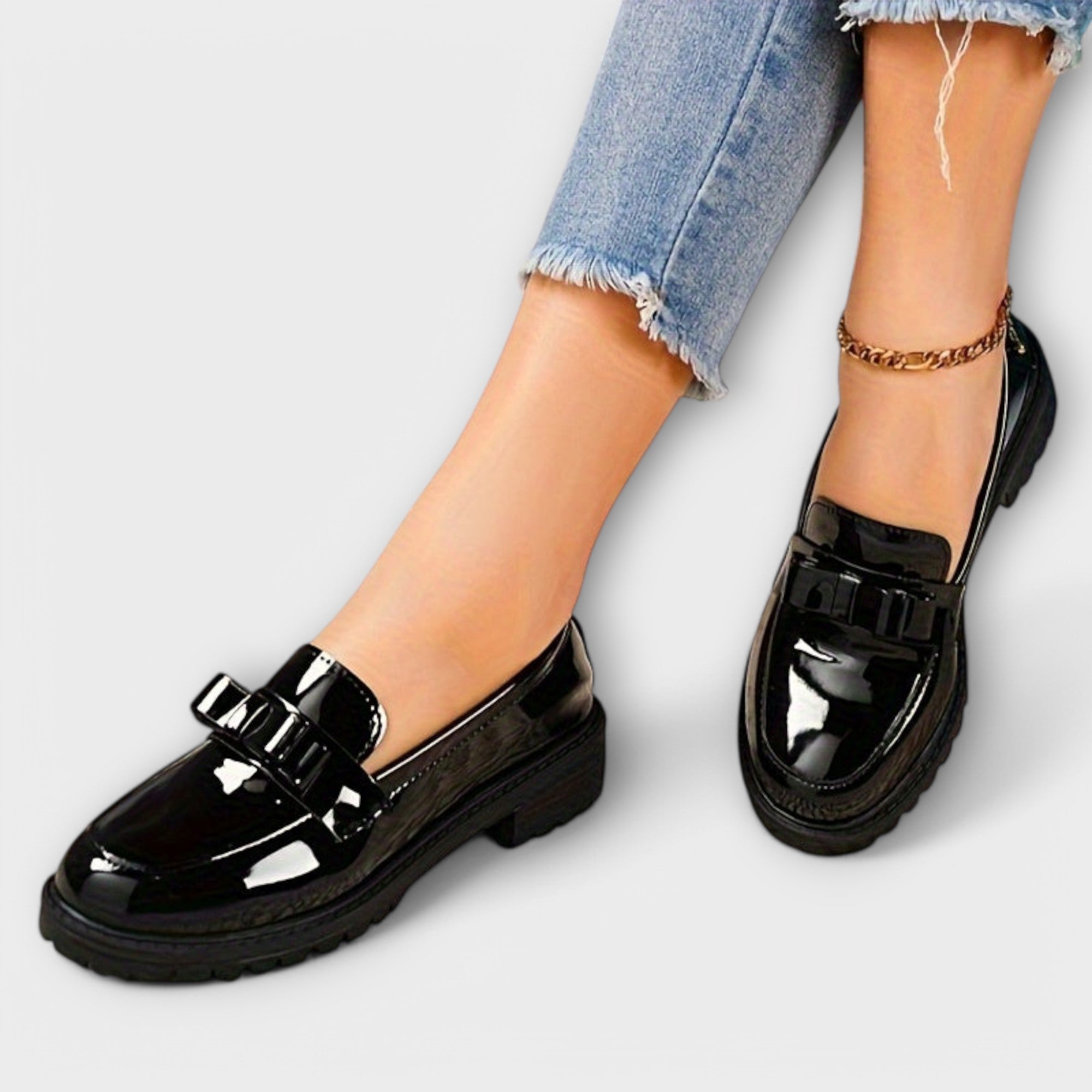 Brunhild - Bordeauxrote Lack-Loafer