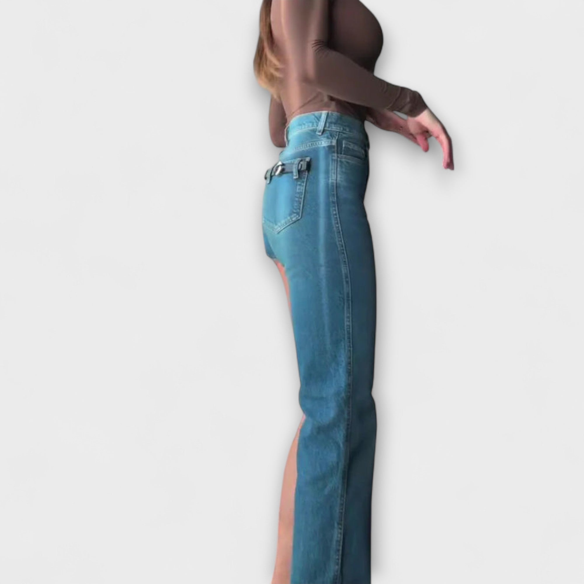 Adelinde - Asymmetrischer Jeans-Einteiler
