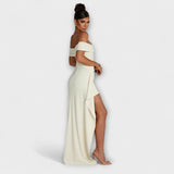 Gretchen - Rosa Maxikleid mit Schlitz