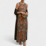 Raffaella - Buntes langes Kleid mit Stola