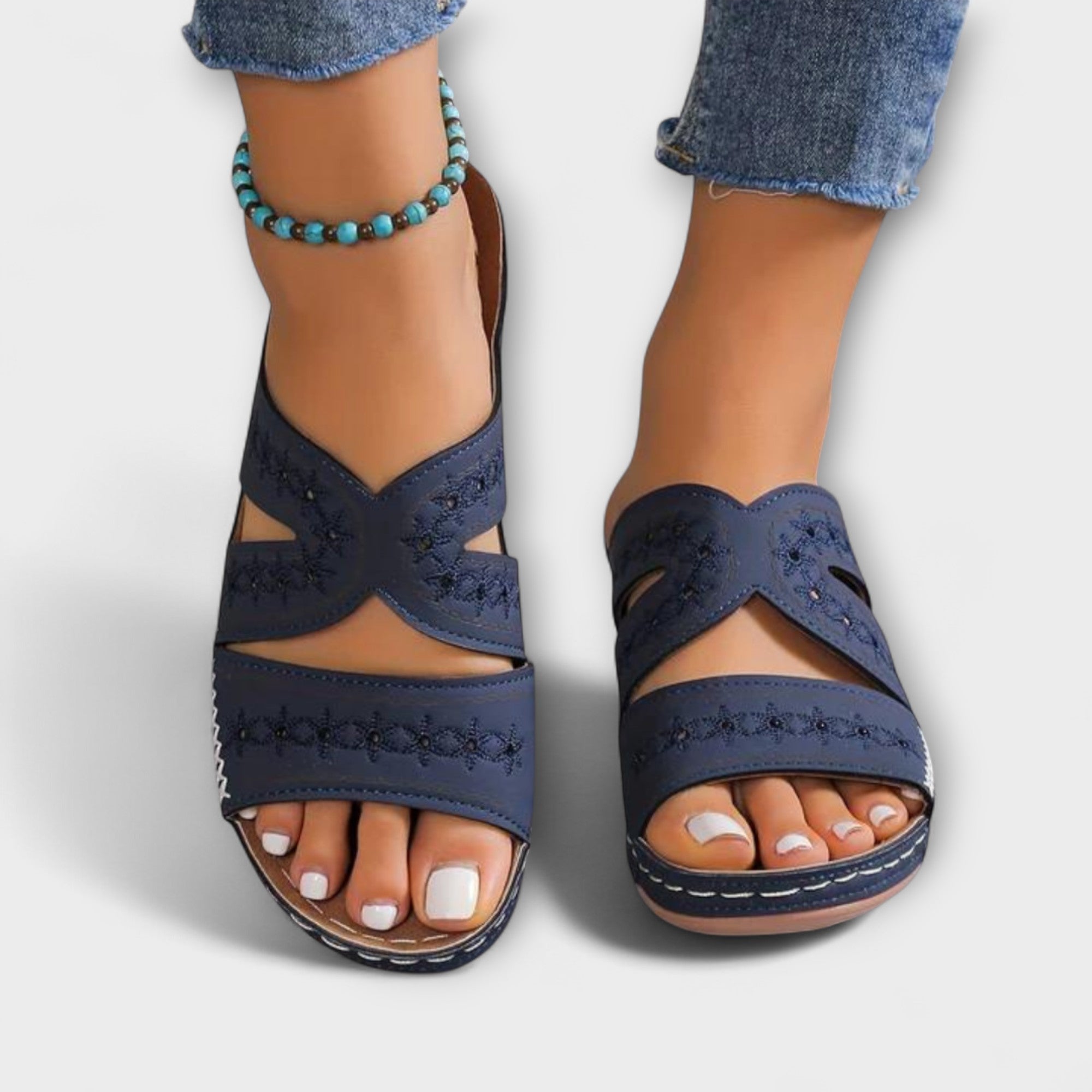 Berta - Komfort-Sandalen in Marineblau