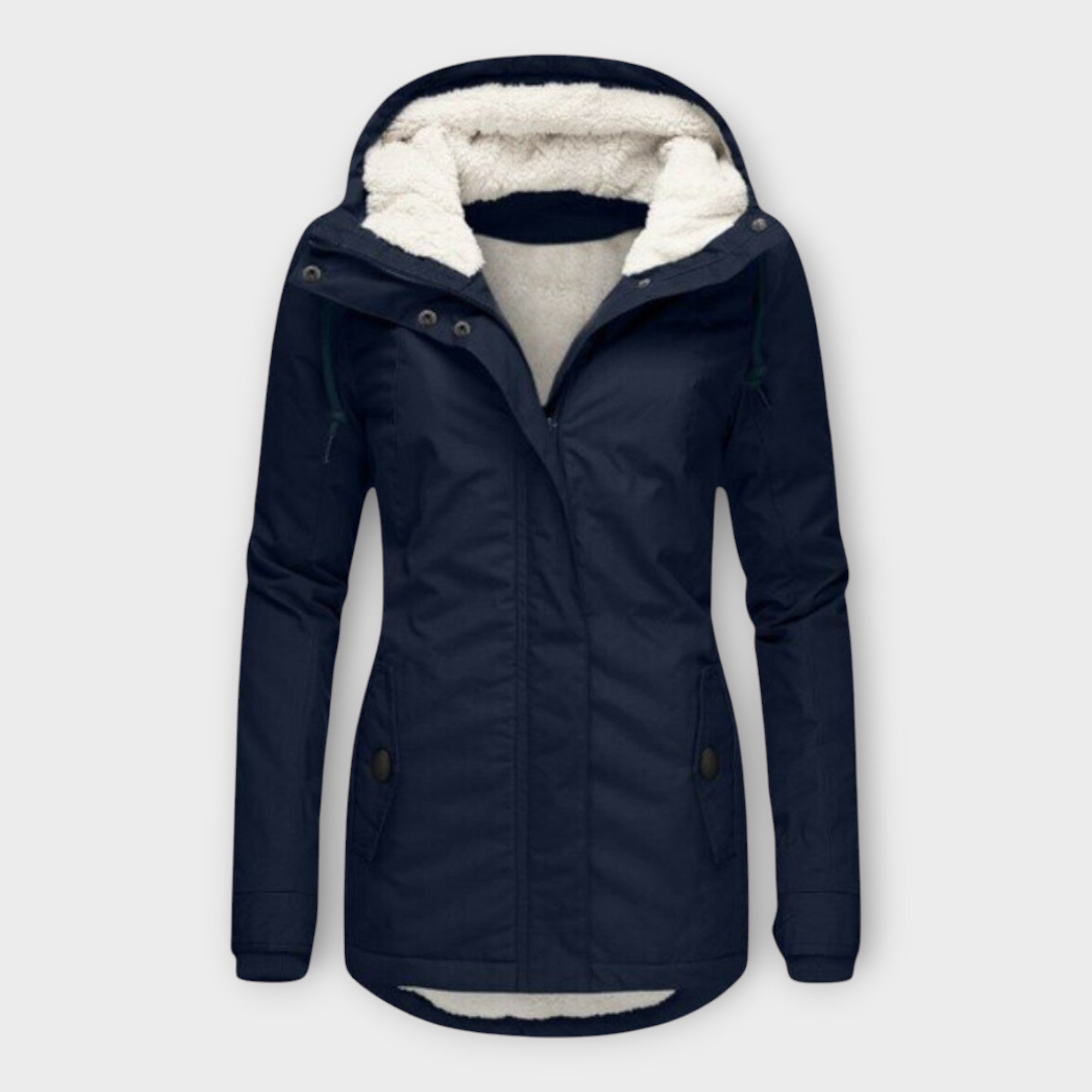 Sophie - Olivgrüne gefütterte wasserfeste Winterjacke