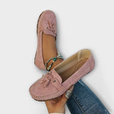 Lieselotte - Blaue Boots-Loafer mit Quasten