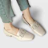 Mechtraud - Creme Loafer mit Spange