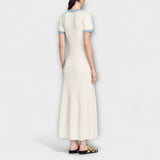 Alecia - Weisses strukturiertes Maxikleid