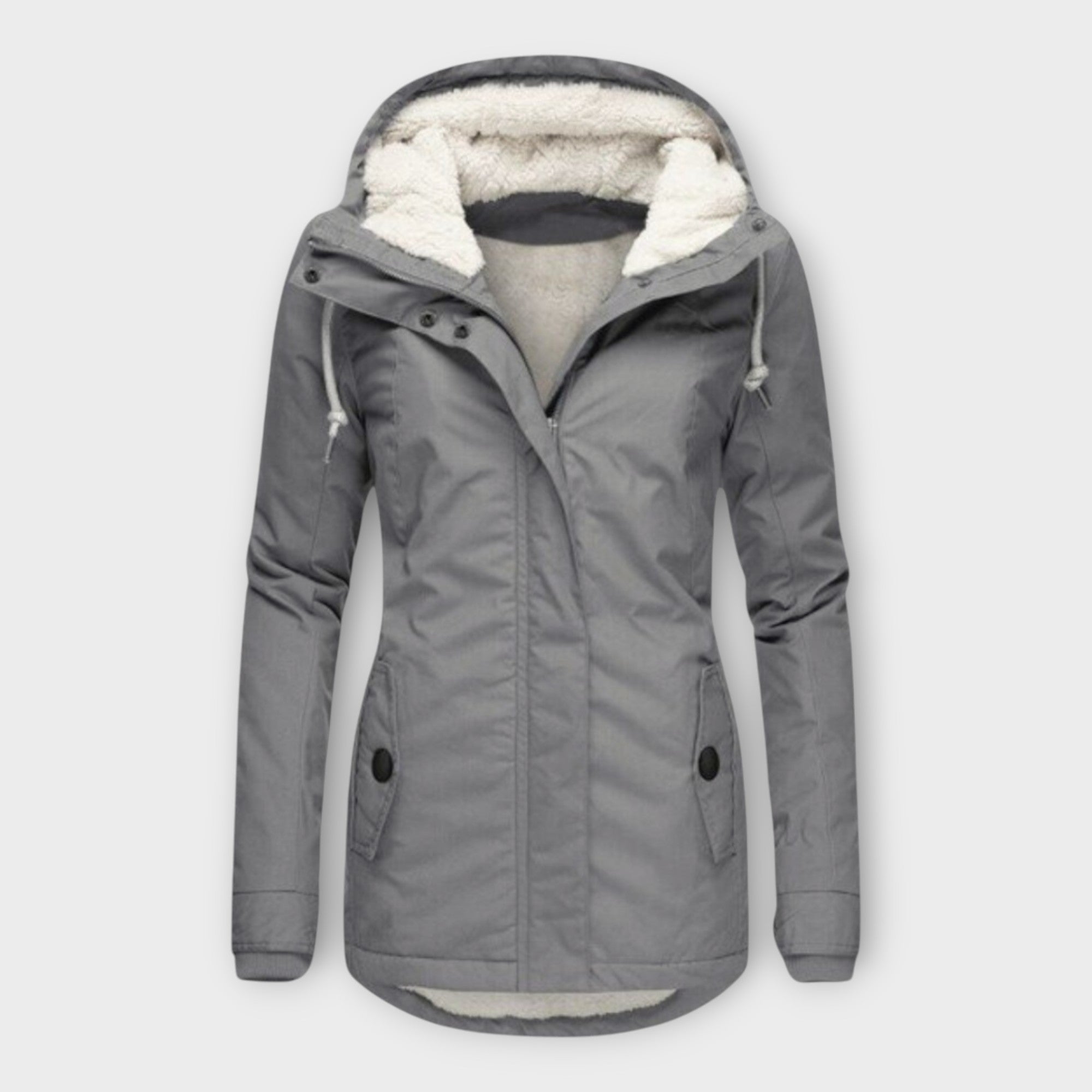 Sophie - Olivgrüne gefütterte wasserfeste Winterjacke