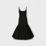 Cassie - Schwarzes Midikleid im Agave-Stil