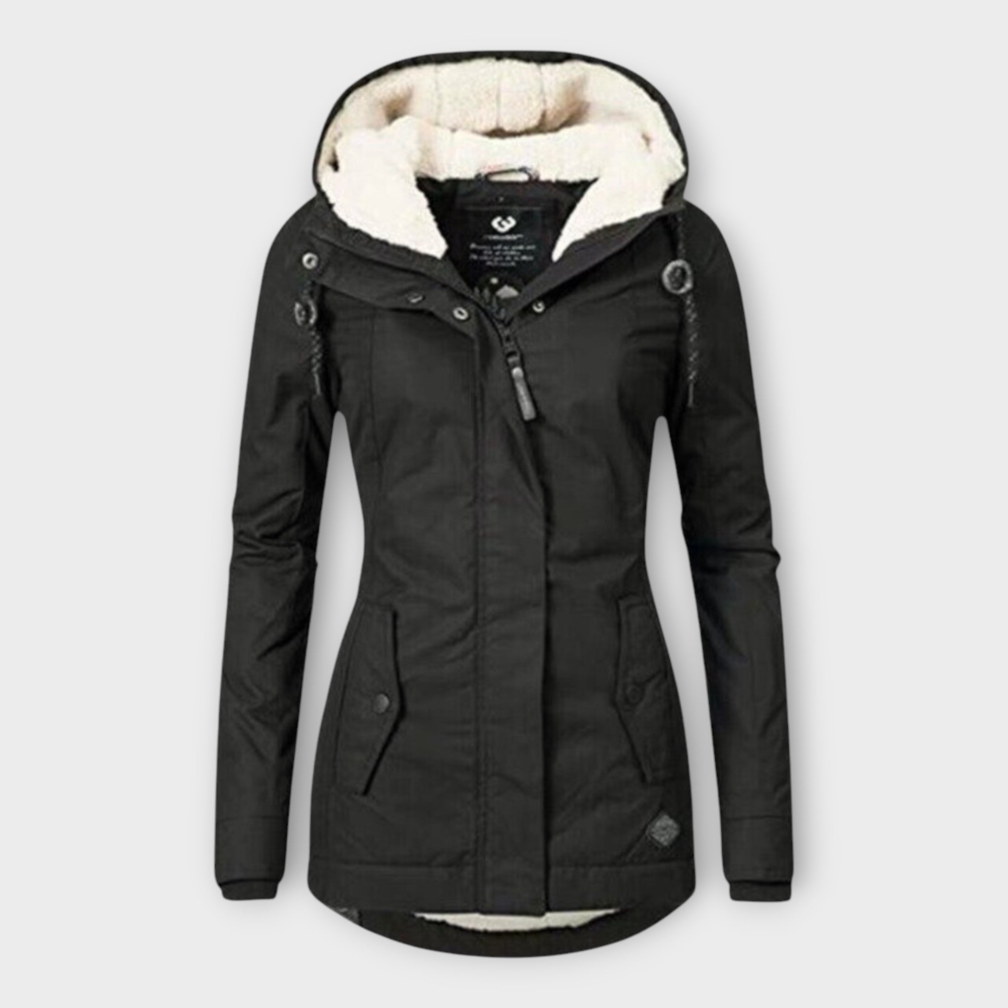 Sophie - Olivgrüne gefütterte wasserfeste Winterjacke