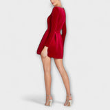 Wren - Schwarzes Samt-Mini-Kleid mit Schmucksteinen