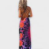 Ronja - Pink-blaues Tie-Dye-Maxikleid