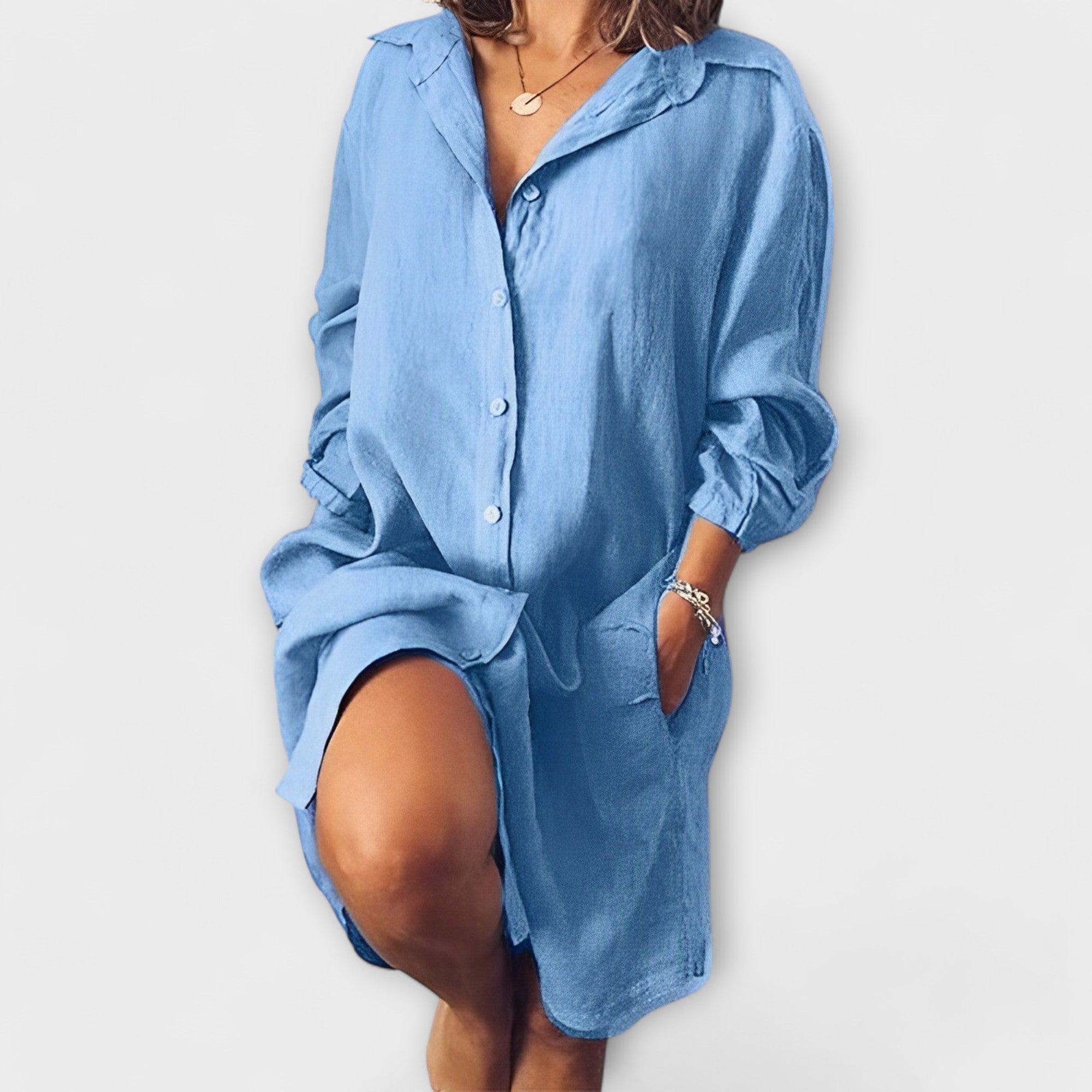 Silvia - Weisses lässiges Longshirt
