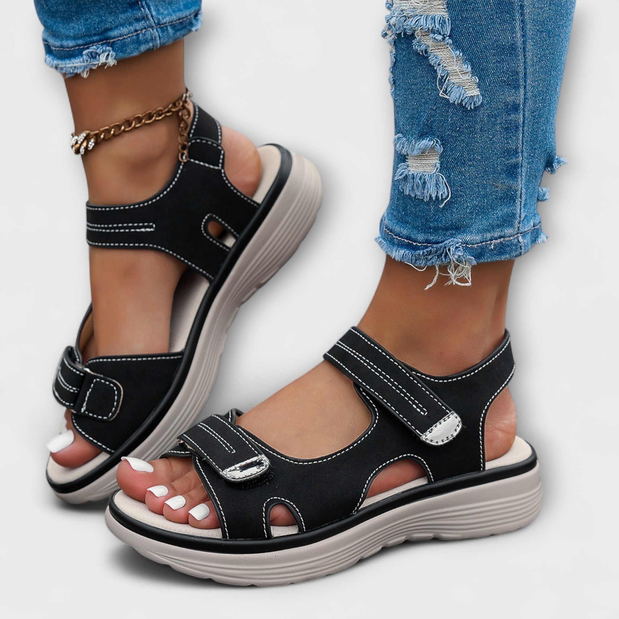 Luftikus - Atmungsaktive Klett-Sandalen