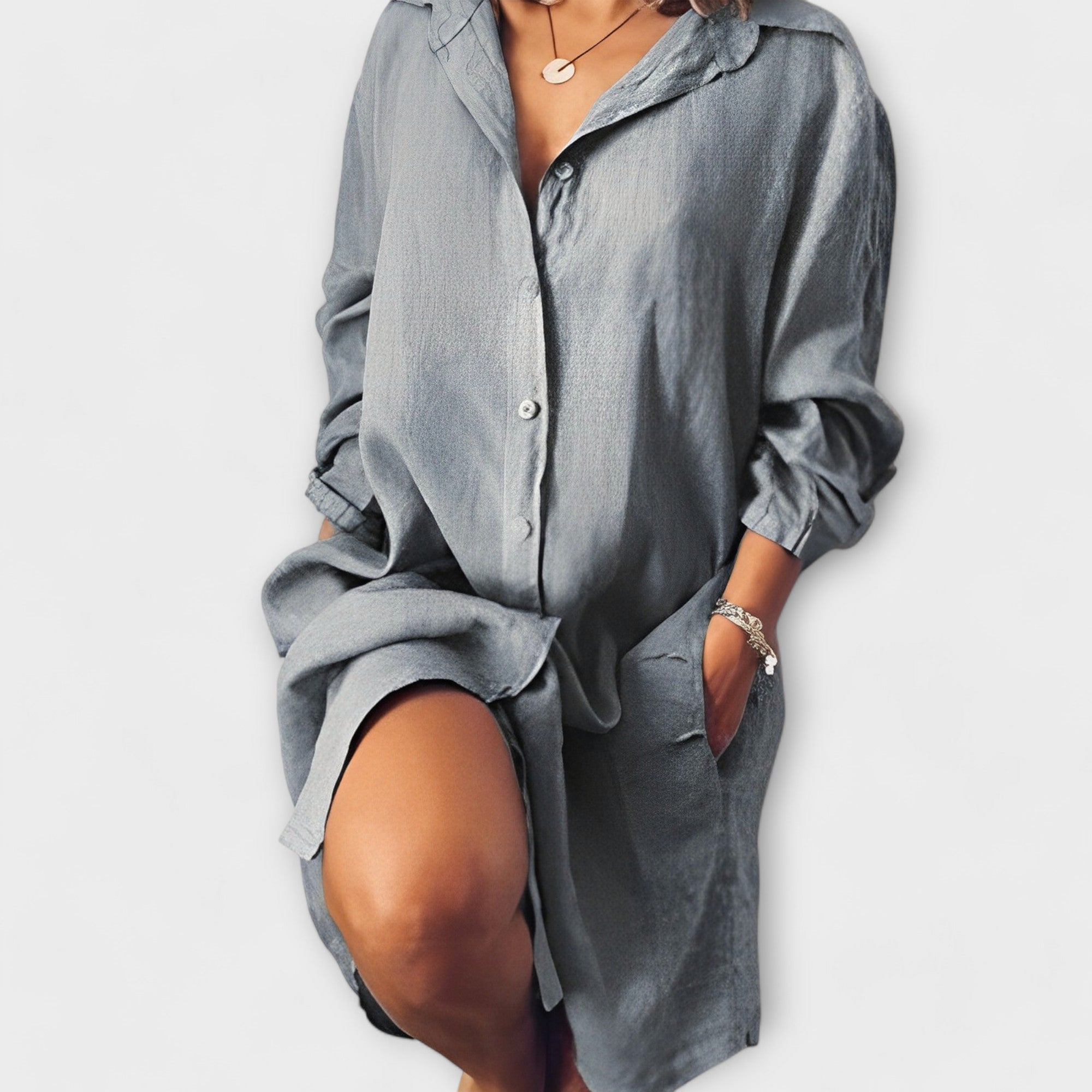Silvia - Weisses lässiges Longshirt