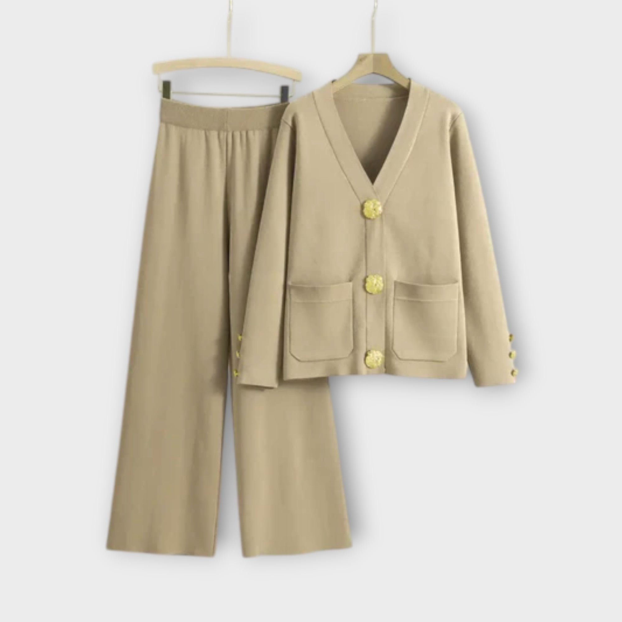 Angela - Cremefarbenes elegantes Set mit Cardigan