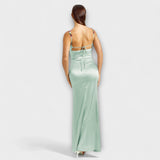 Eira - Cremefarbenes Satin-Kleid mit Rückenschnürung