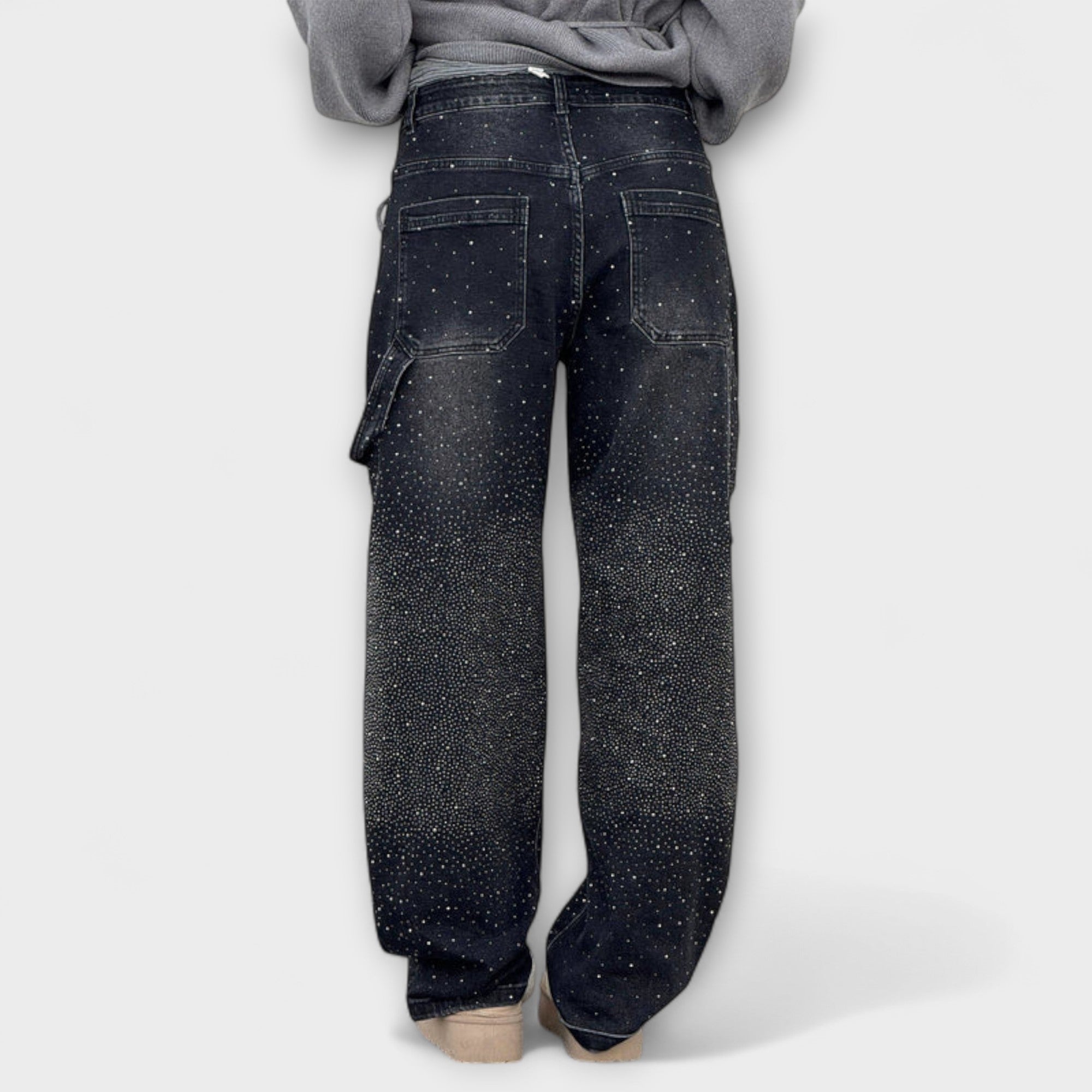 Gertrud - Glitzer-Jeans im Ballonschnitt