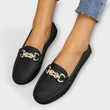Adele - Schwarze Loafer mit Spange