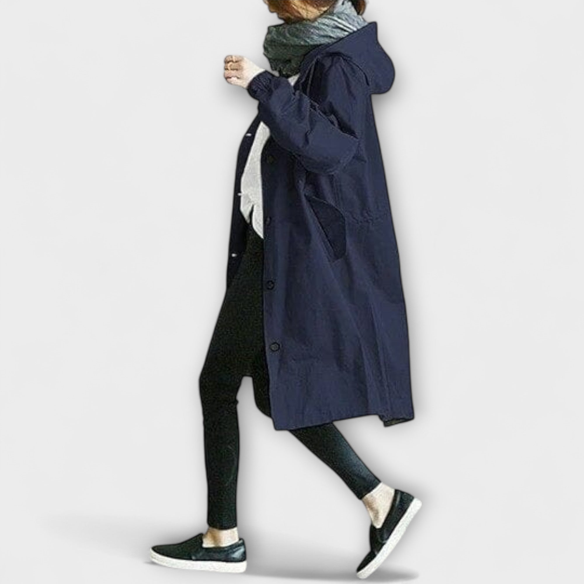 Andréa - Grauer eleganter Trenchcoat