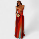 Laney - Buntes trägerloses Maxikleid