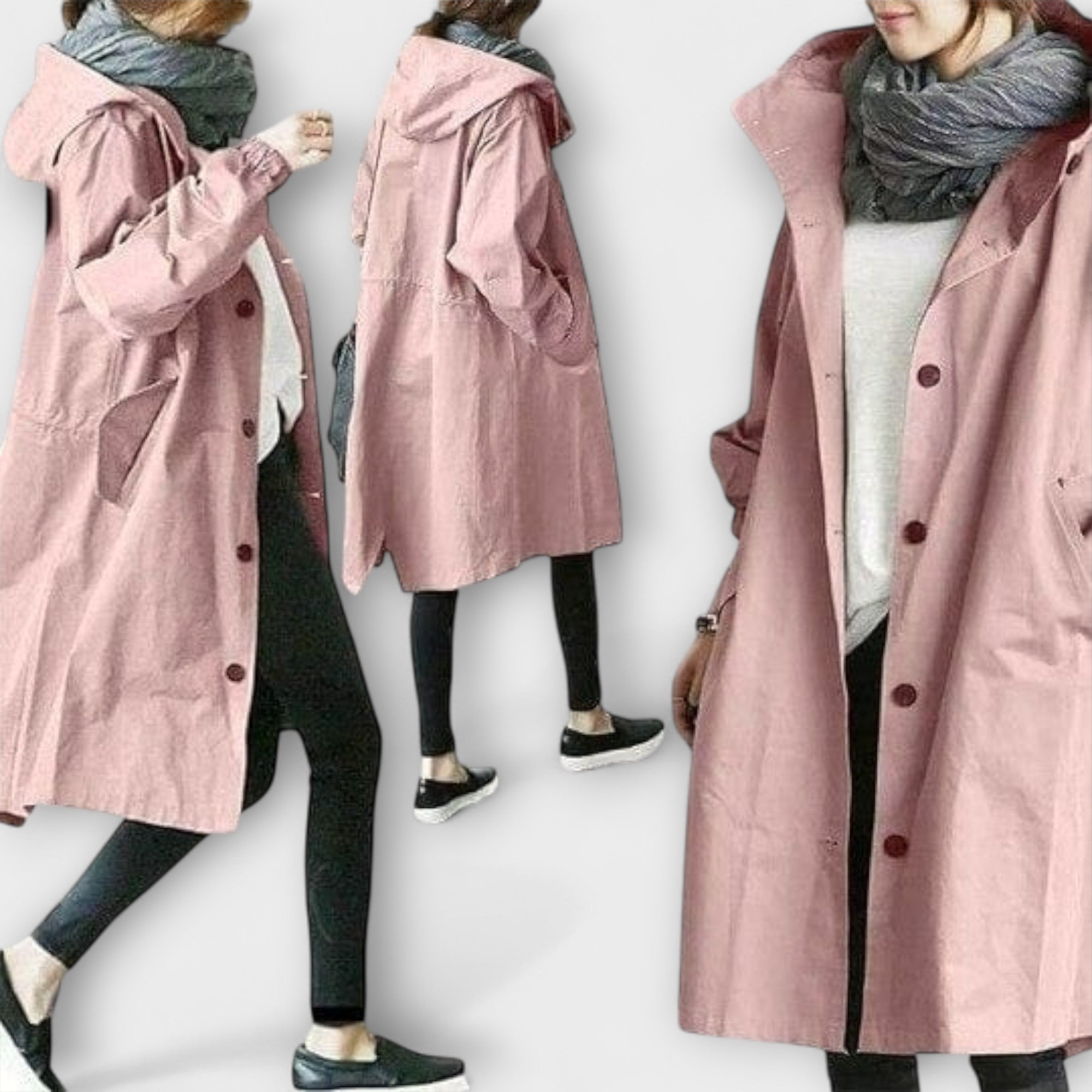Andréa - Grauer eleganter Trenchcoat
