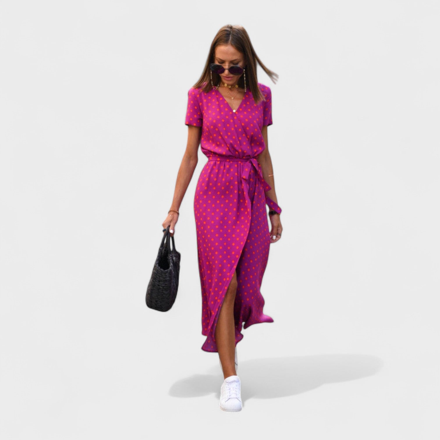 Lila Rosa - Pinkes Boho-Kleid mit Blütenmuster