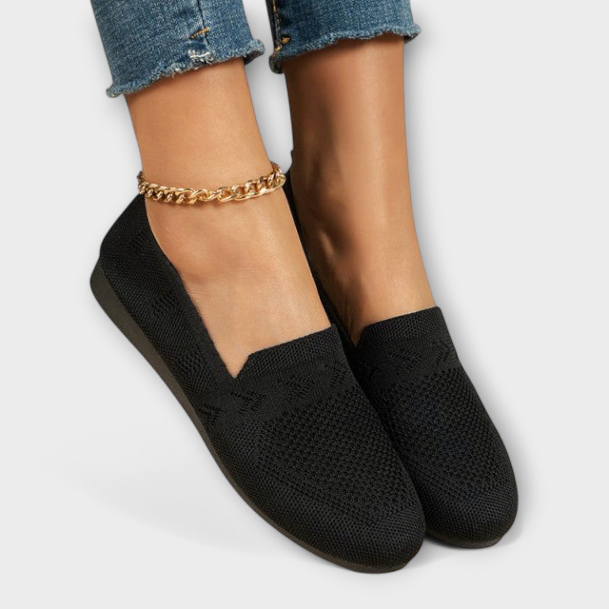 Adelheid - Hellblaue Strick-Loafer