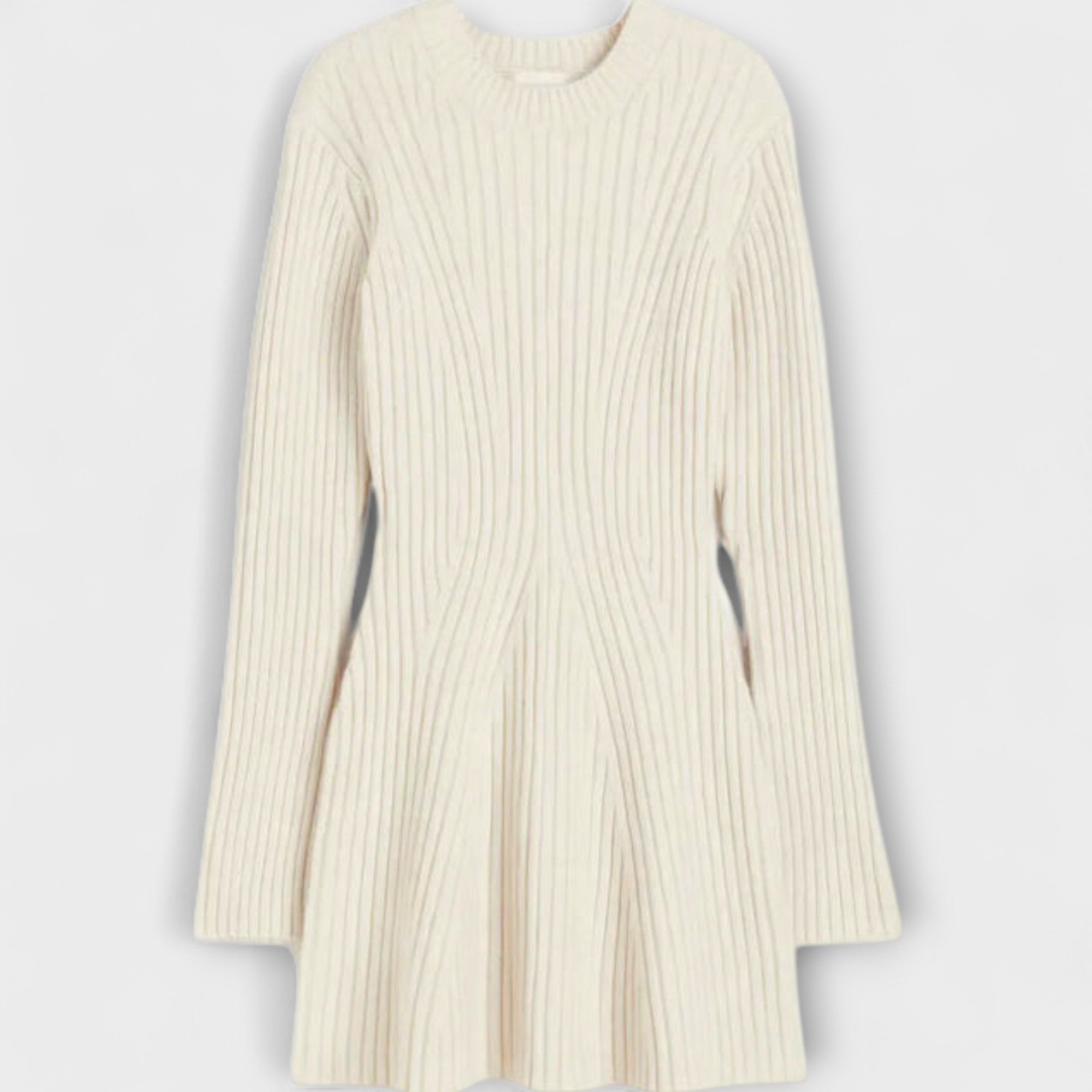 Polly - Cremefarbenes Strickkleid