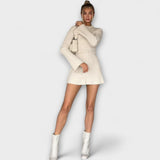 Polly - Cremefarbenes Strickkleid