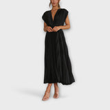 Maria - Altrosa stilvolles Faltenkleid