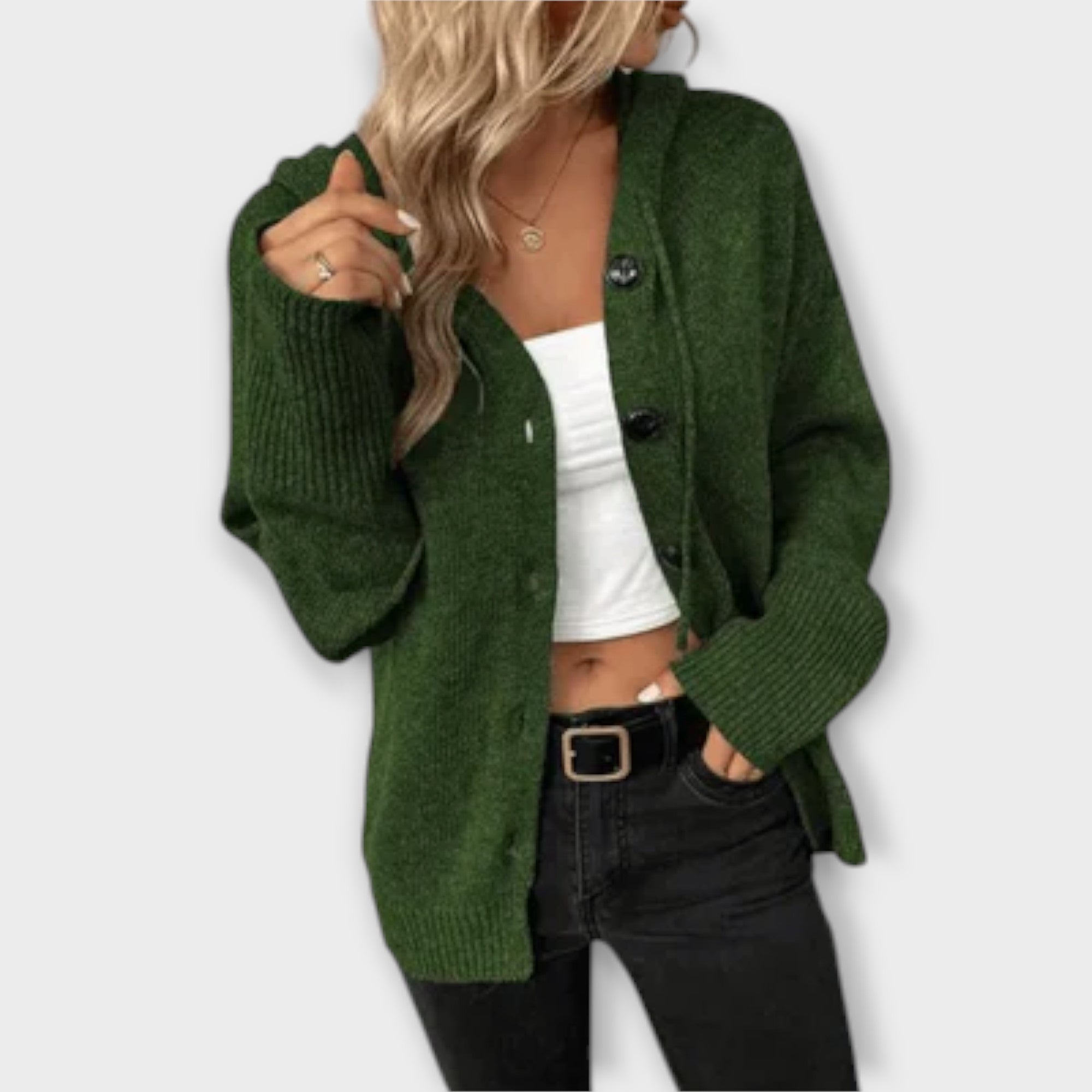Brittan - Beiger Cardigan mit Knopfleiste