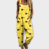 Melina - Gelbe Latzhose mit Schwalbenmotiv