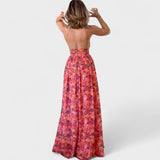 Florária - Langes rotes Kleid mit Cut-Outs