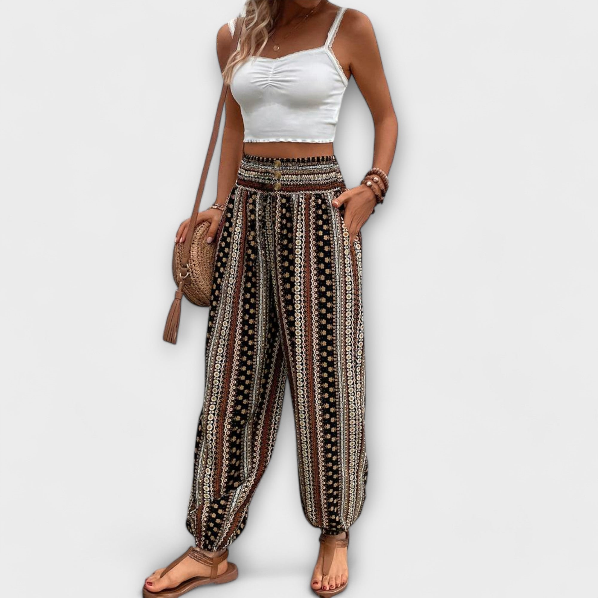 Theodelinde - Hose mit Ethno-Muster