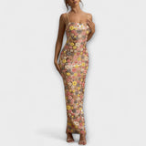 Oakley - Maxikleid mit floralen Pailletten