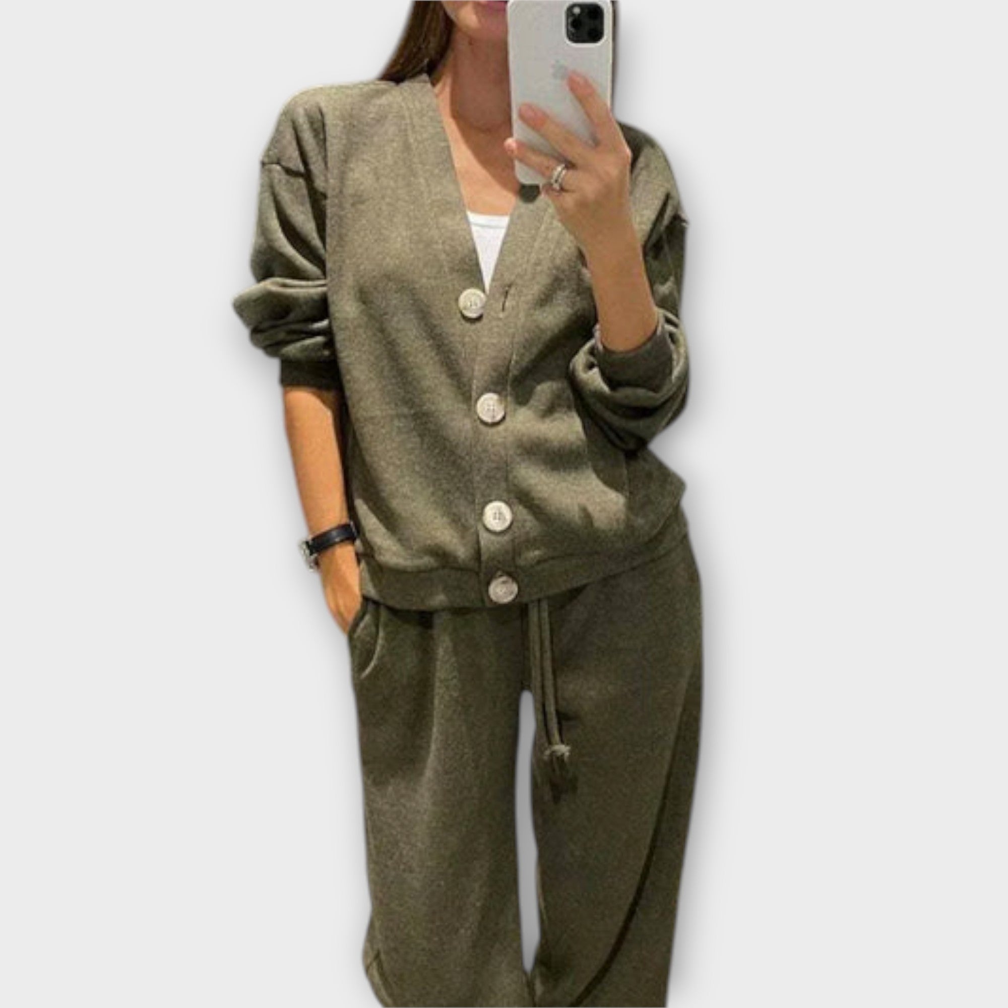 Chantal - Schwarzes Set mit Cardigan und Hose