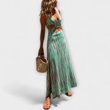 Ella - Gelbes Tie-Dye-Maxikleid mit Cut-Out