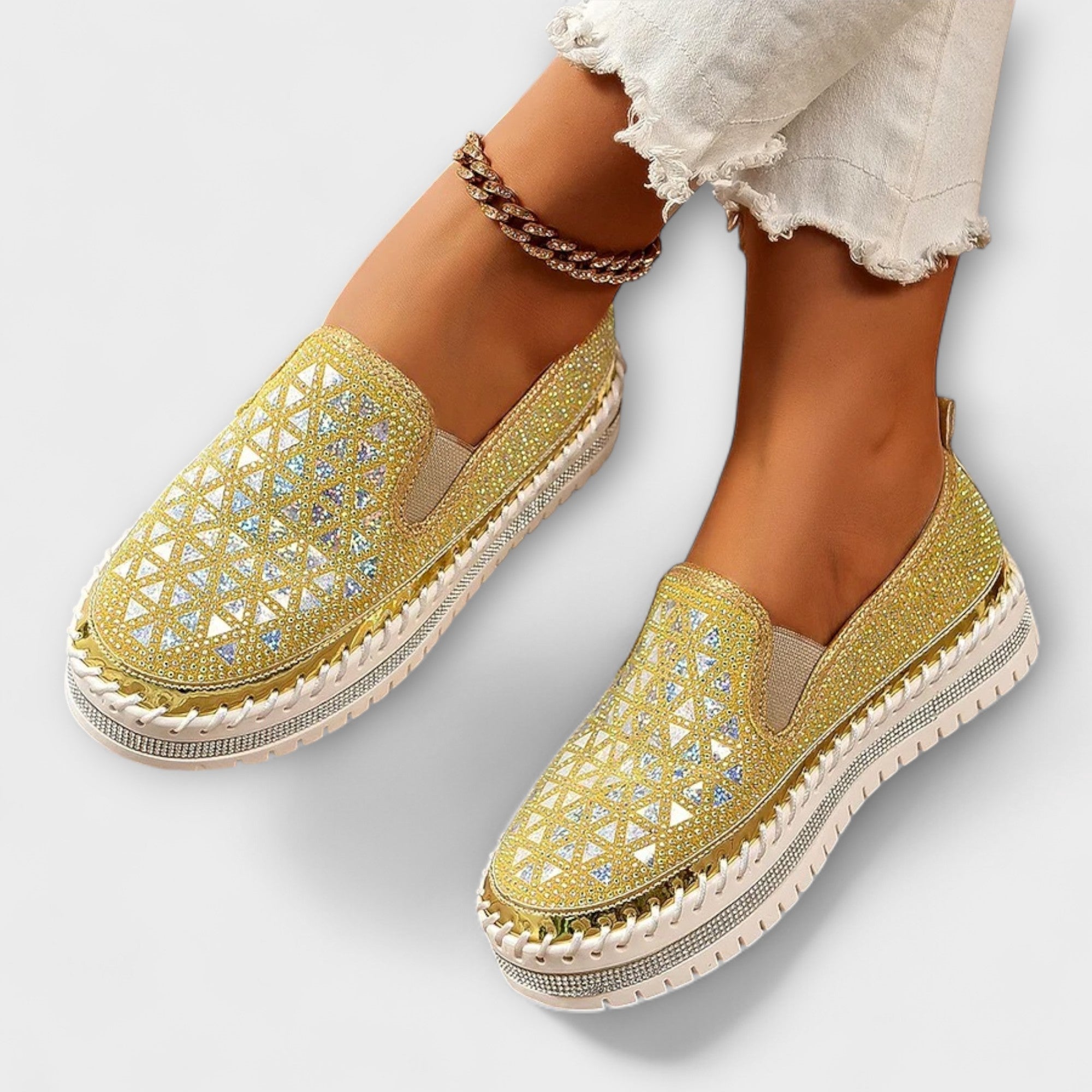 Walburga - Espadrille-Slipper mit Strass