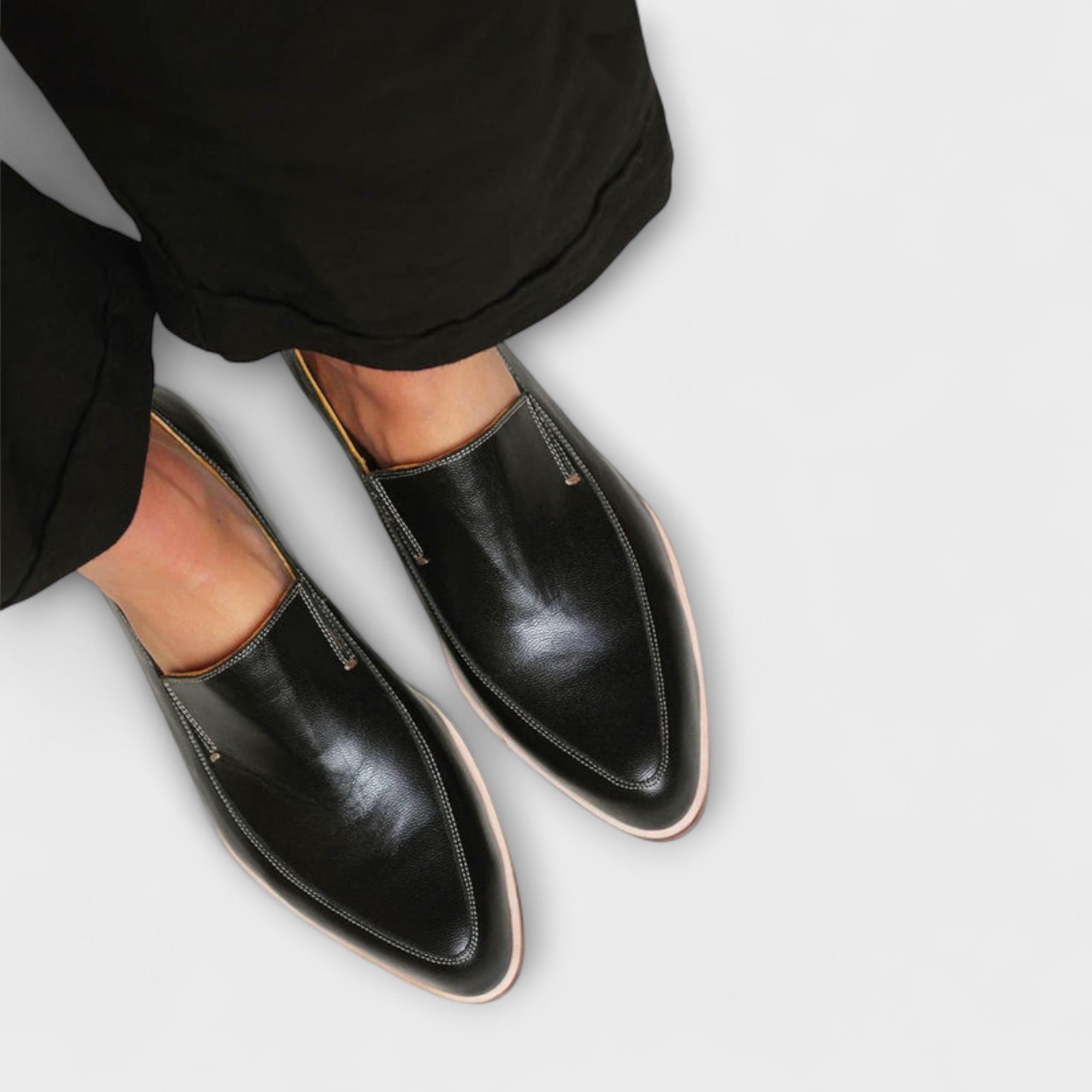 Adelgunde - Schwarze Spitze Loafer