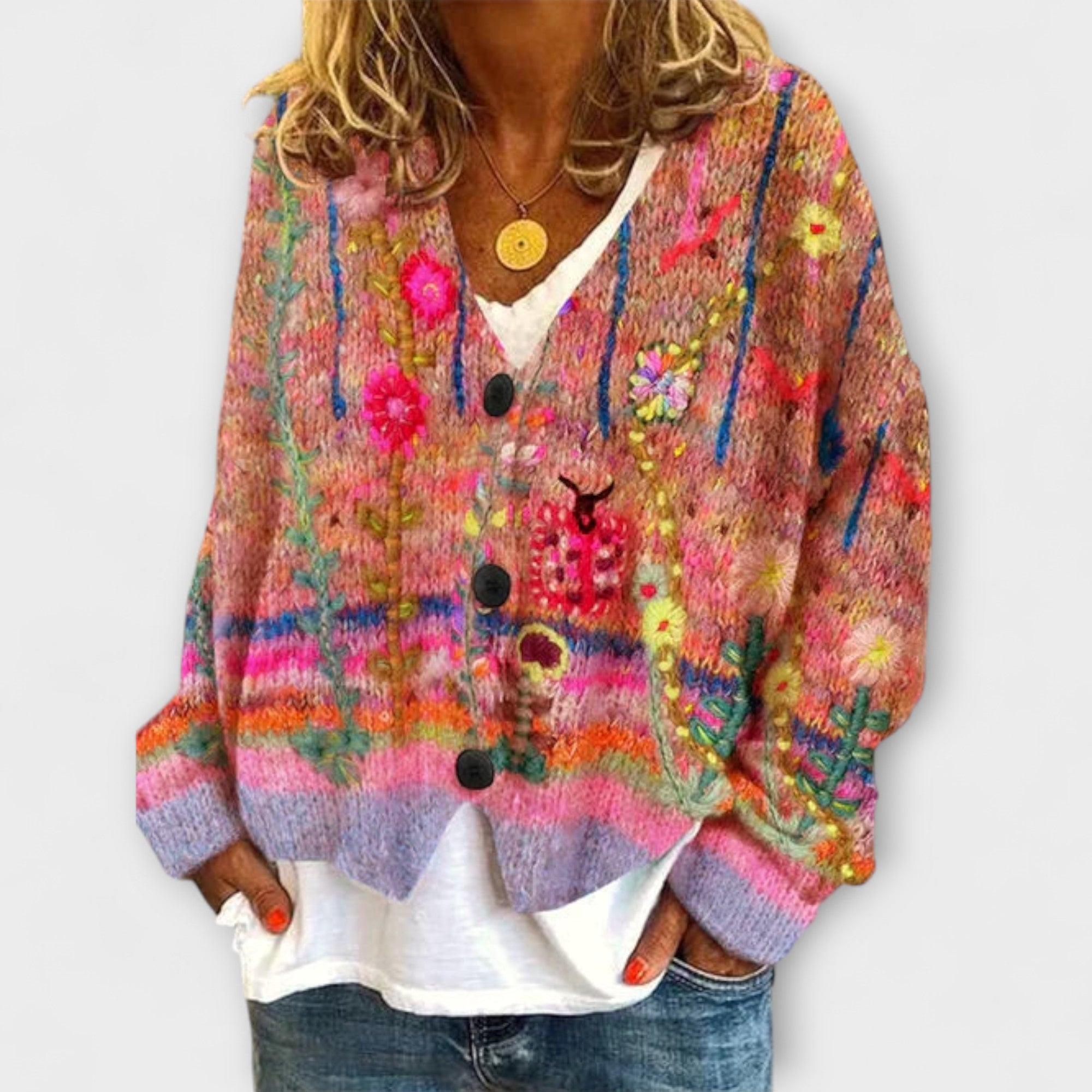 Belle - Bunter Vintage-Strickblazer