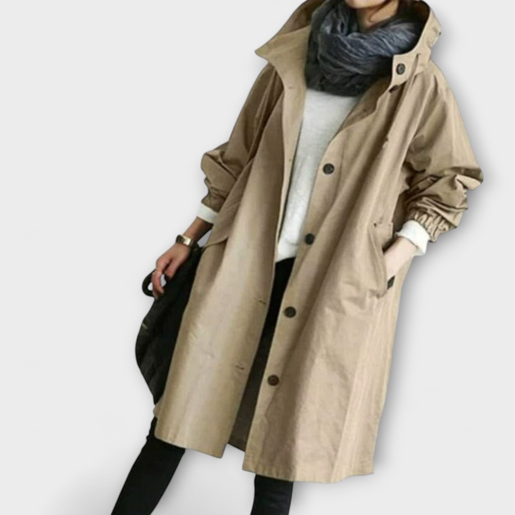 Andréa - Grauer eleganter Trenchcoat