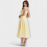 Zipporas - Tailliertes Bustierkleid mit Frühlingsblumen