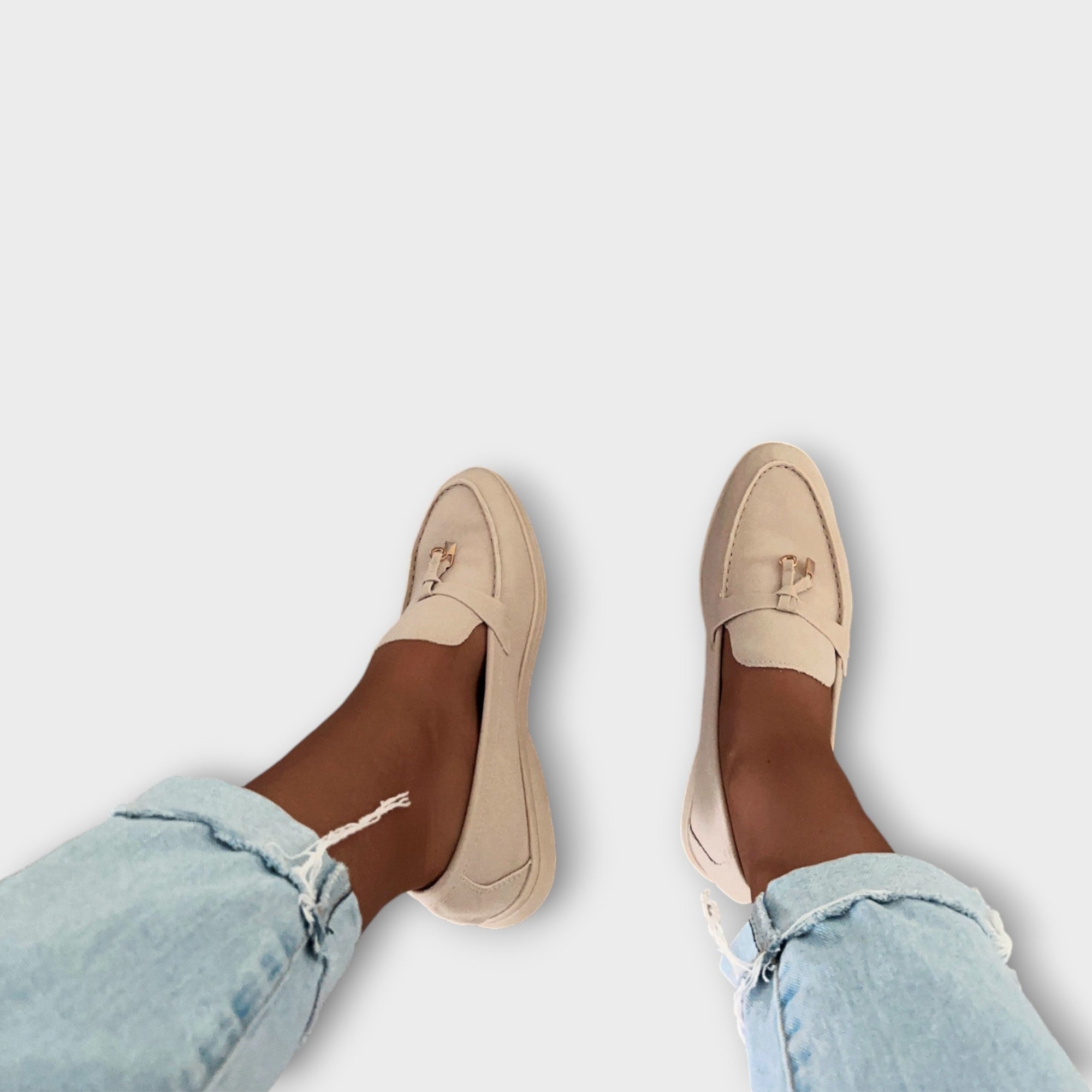 Sieglind - Beige Loafer mit Spange