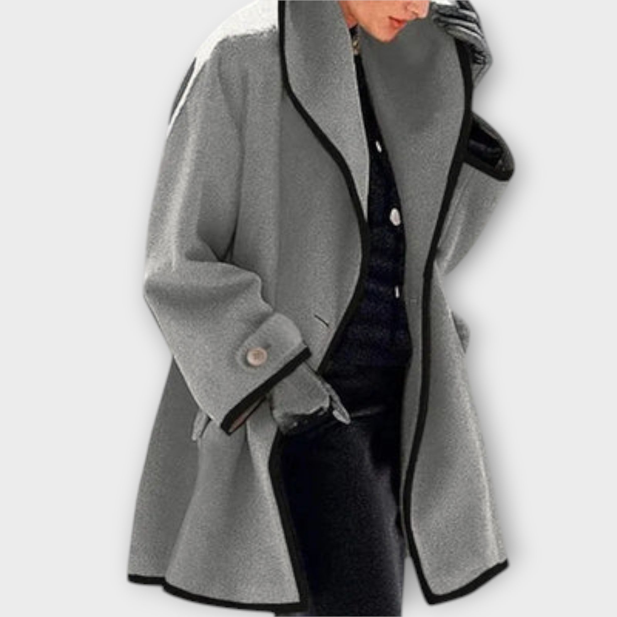 Sherry - Blauer eleganter Trenchmantel