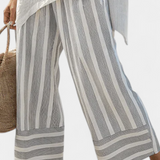 Clarisse - Asymmetrisches Blusen-Set mit Streifen