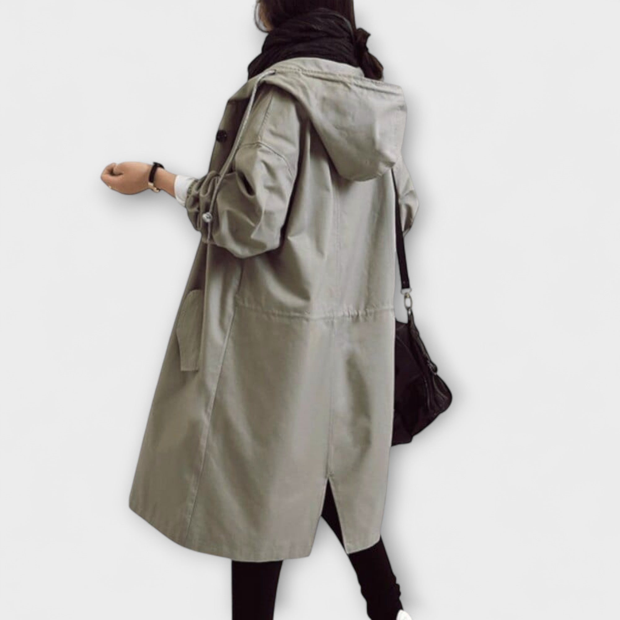 Andréa - Grauer eleganter Trenchcoat