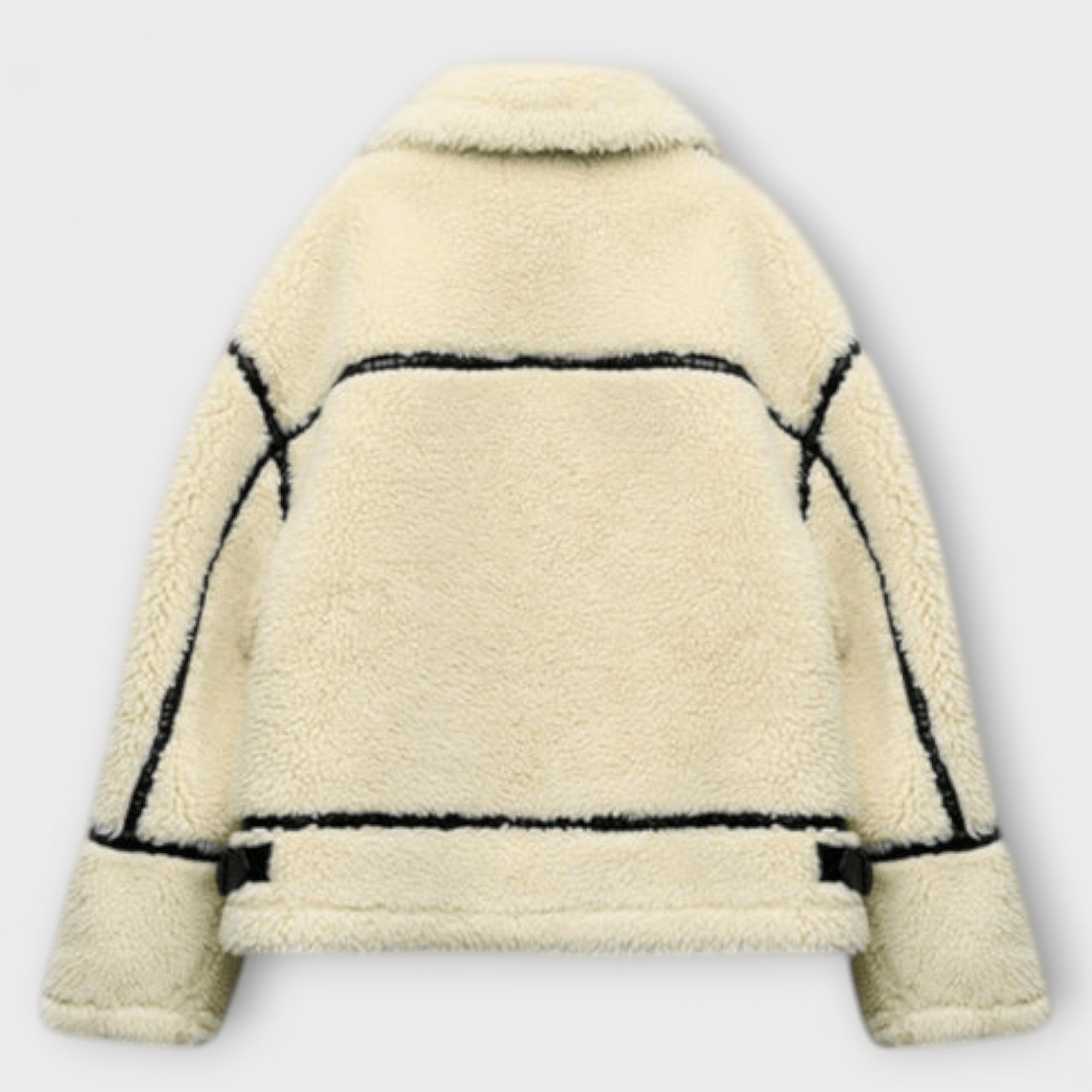 Adele - Cremefarbene stylische Teddy-Bomberjacke