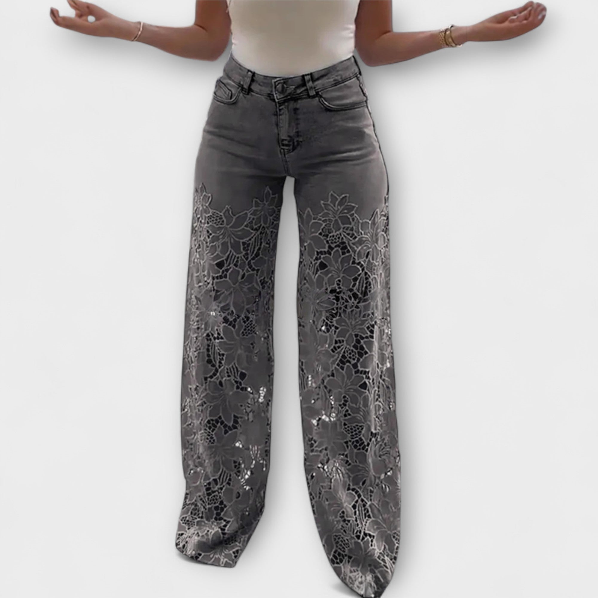 Adelgunde - Spitzen-Patchwork-Jeans
